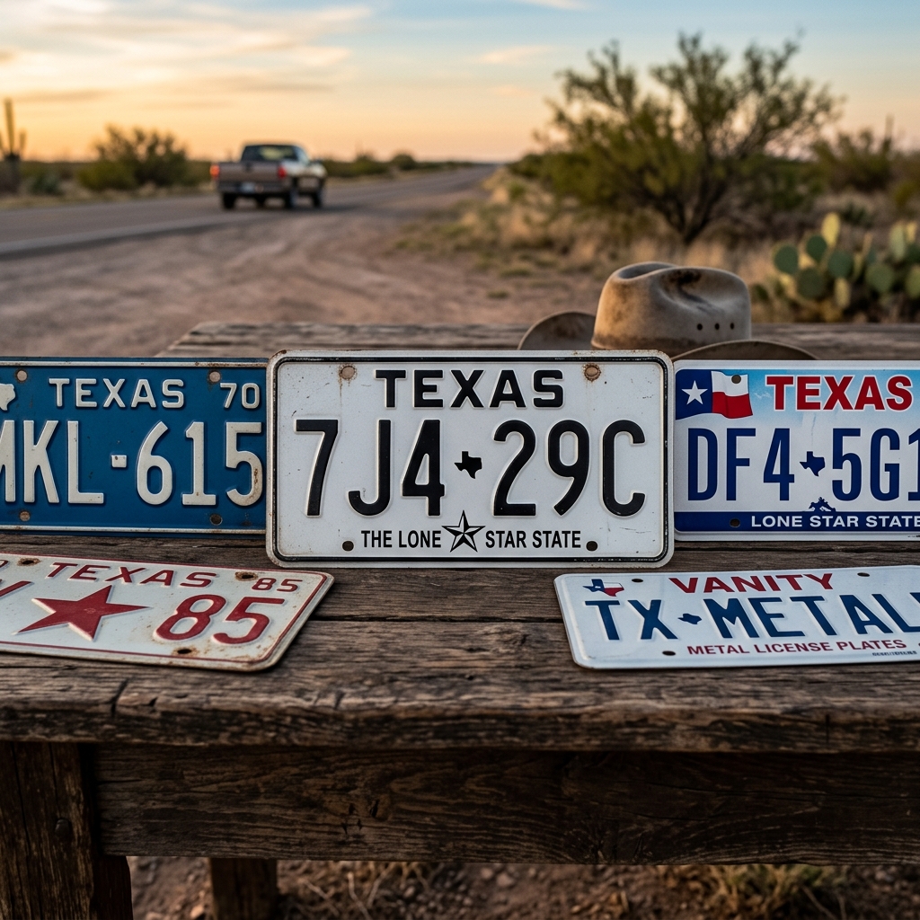 Metal license plates Texas